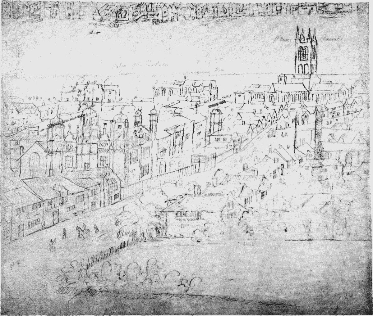 Suffolk Place C 1560 By Wyngaerde On Left Of Borough High Street © British History Online