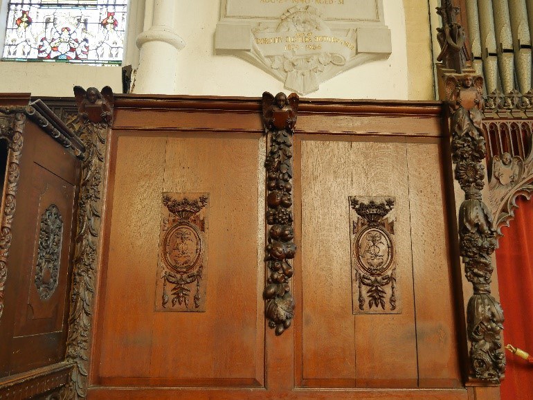 Two Of The Panels In Situ At St Leonard’S Church Old Warden © Tudor Times Ltd