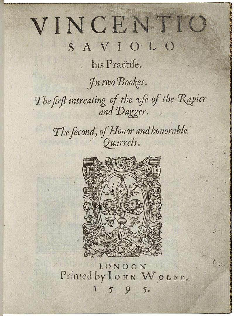 Vincentio Saviolo His Practice