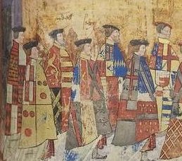 Henry-Courtenay-Marquess-of-Exeter-in-his-Garter-robes-second-from-left