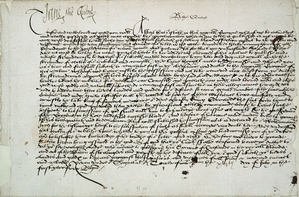 Document-signed-by-Queen-Jane-Grey-©-Surrey-Histor-Centre