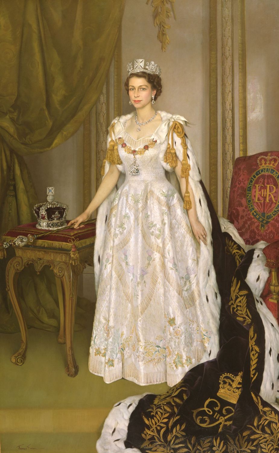 Queen Elizabeth II Coronation Portrait Herbert James Gunn