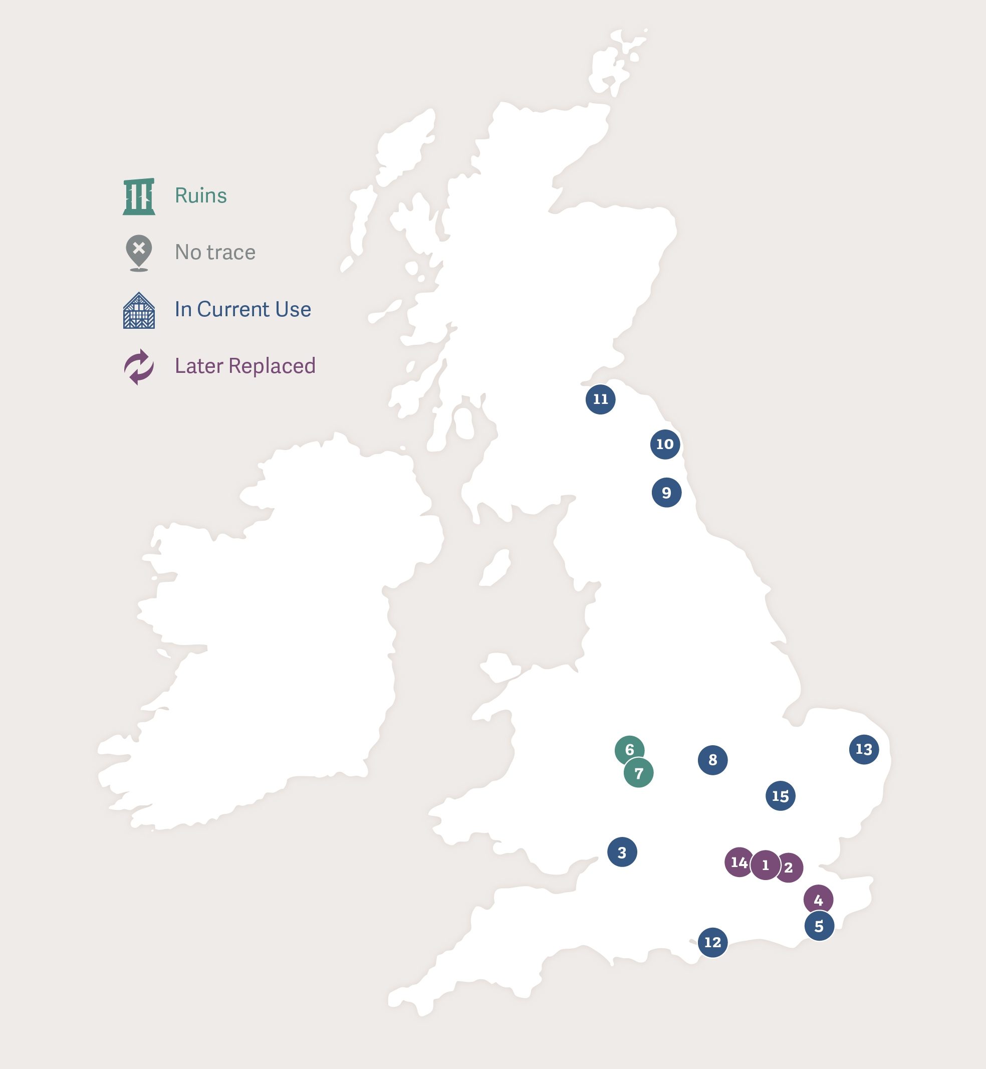 Map of Great Britain showing the footsteps of Sir John Dudley