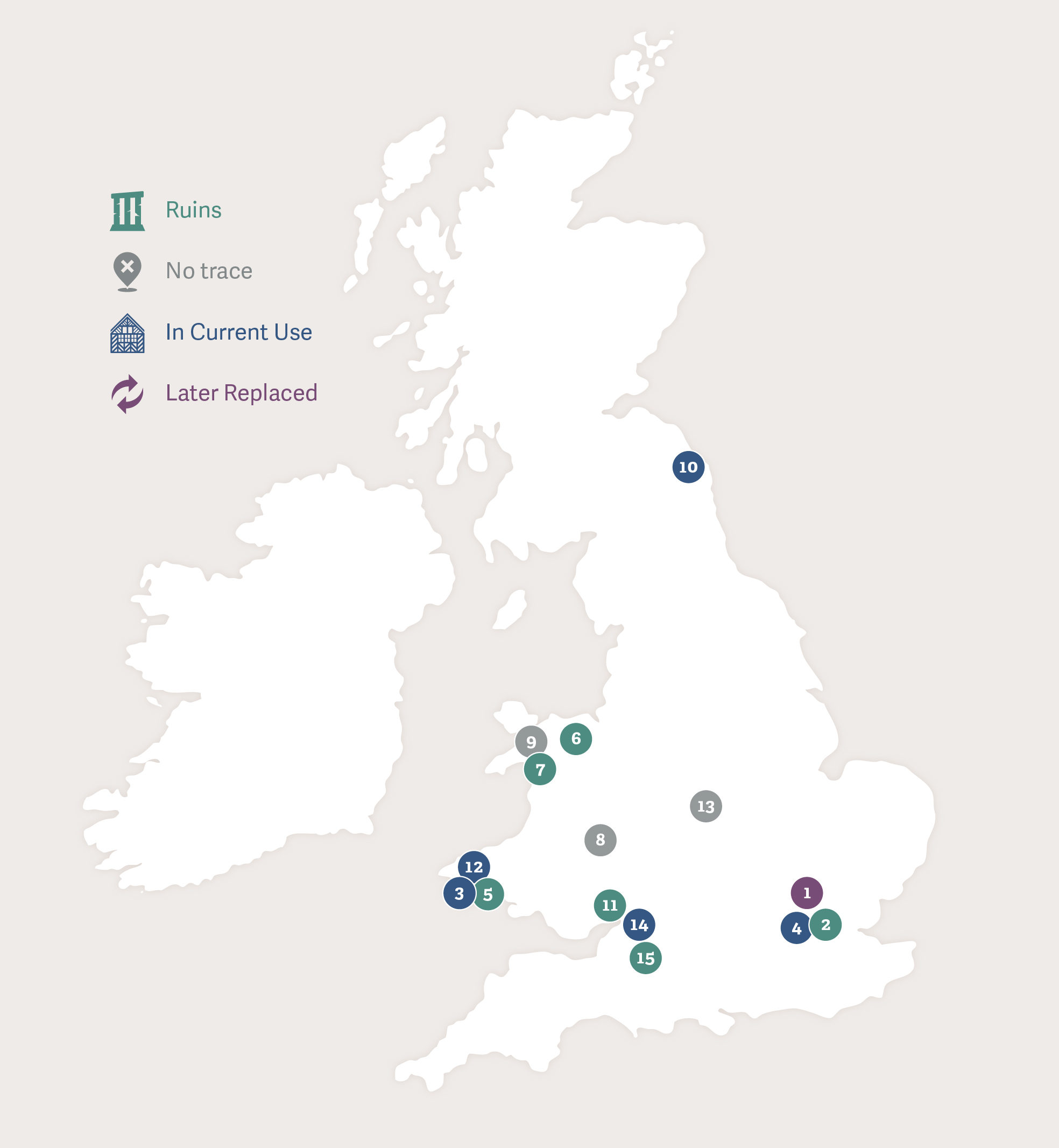 Map of Great Britain showing the footsteps of Sir Jasper Tudor