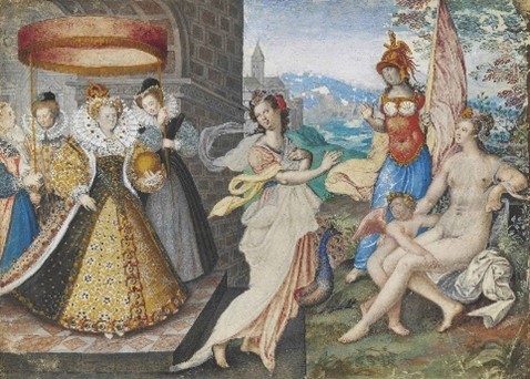 Elizabeth And The Three Goddesses Isaac Oliver © Weiss Gallery