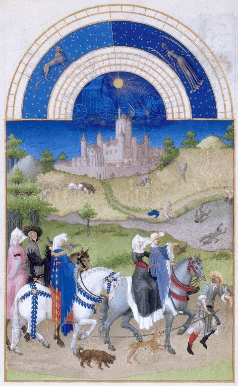 Très Riches Heures Du Duc De Berry Featuring An Image Of The Château D’ Etampes  By Limbourg Brothers R M N  R  G  Ojédachateaudechantilly Com Public Domain Commons Wikimedia