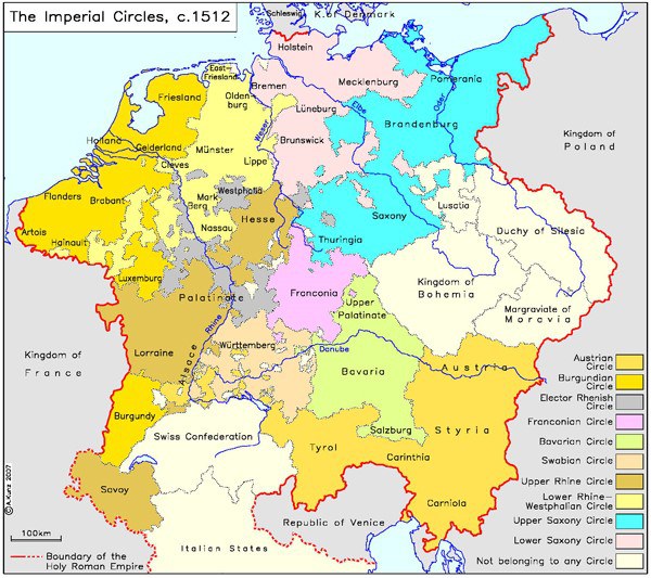 The Holy Roman Empire In Around 1512 Ieg Maps Institute Of European History Mainz © A  Kunz 2007